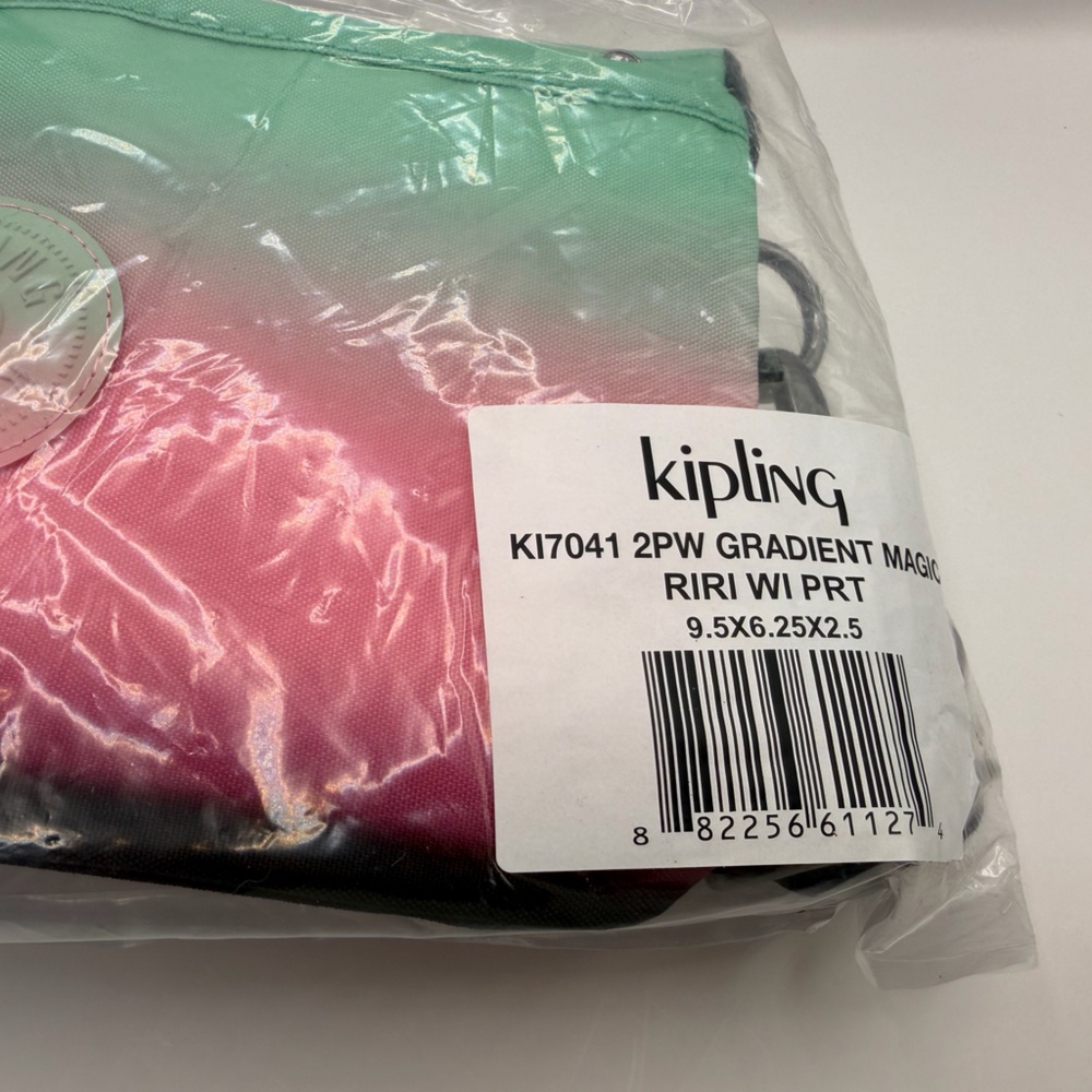 Kipling Wicked RiRi Gradient Crossbody with Pink and Green Monkey bag charm NWT - Picture 16 of 16